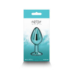 emballage Plug anal bijou aluminium chromé vert M