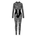 Combinaison corset Enigma F299 dentelle et wetlook, vu de face sans mannequin, ooh my god