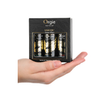 Coffret 3 huiles de massage Sensuel Tantric Collection, huile scintillante orgie ooh my god huile de massage
