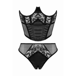Ensemble-Lingerie-Bustier-String-Similicuir, christine le duc, lingerie, ooh my god,String-Entrecuisse-Provocante, vue de face