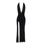 Robe Onyx F373 en maille noire pailletée transparente vu de face non porté dans la boutique Ooh My God