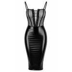 Robe midi F408 Do Not Disturb, coupe crayon noire Noir Handmade