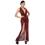 Ooh My God - Robe longue Masquerade F424 Noir Handmade, photo 1