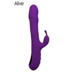 Vibromasseur double stimulation Romax, couleur violet, avec fonction chauffante et système de va-et-vient de la marque Alive - oohmygod