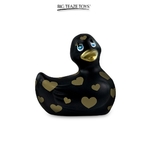 Mini canard vibrant Romance noir et or, stimulation du clitoris, 7 modes de vibration, sextoy étanche - oohmygod