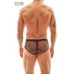 Shorty noir transparent Eros Anais for Men en fine maille extensible et transparente, du S au 3XL vendu chez oohmygod