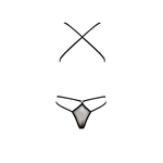 Dos du body string transparent en tulle Erza de la marque Passion Lingerie, couleur noir - oohmygod