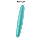 Mini stimulateur Ultra Power Bullet 6 de chez Satisfyer, dédié à la stimulation clitorienne, 12 modes de vibration, couleur turquoise - oohmygod