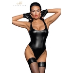 Body sexy en wetlook F244 Noir Handmade, S au XL - oohmygod