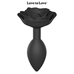 Plug anal noir Open Roses taille L Lopve to Love, plug unisexe en forme de rose dédié au plaisir anal - Ooh my god