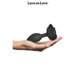 Plug anal noir Open Roses taille L de Love to Love, plug anal unisexe de couleur noire, 13 x 7,5 x 3,7cm cendu chez ooh my god