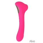 Double stimulateur vibrant et à succion Quiver rose Alive, sextoy double stimulation - ooh my god