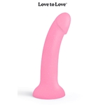 Gode rose à paillettes Dildolls Glitzy Love to Love, gode ventouse pour le sexe anal ou vaginal, compatible avec un harnais porte-gode - ooh my god