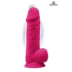 Gode Vibromasseur double densité rose 21,5 cm SilexD, gode ventouse thermo-réactif à la forme de pénis, pour la stimulation anale ou vaginale, réservé aux utilisateurs initiés et expérimentés - Loveshop Oohmygod