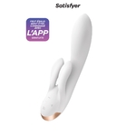 Vibromasseur-Rabbit-connecté-Double-Flex-blanc-20-x-5,5cm-plaisir-clitoridien-vaginal