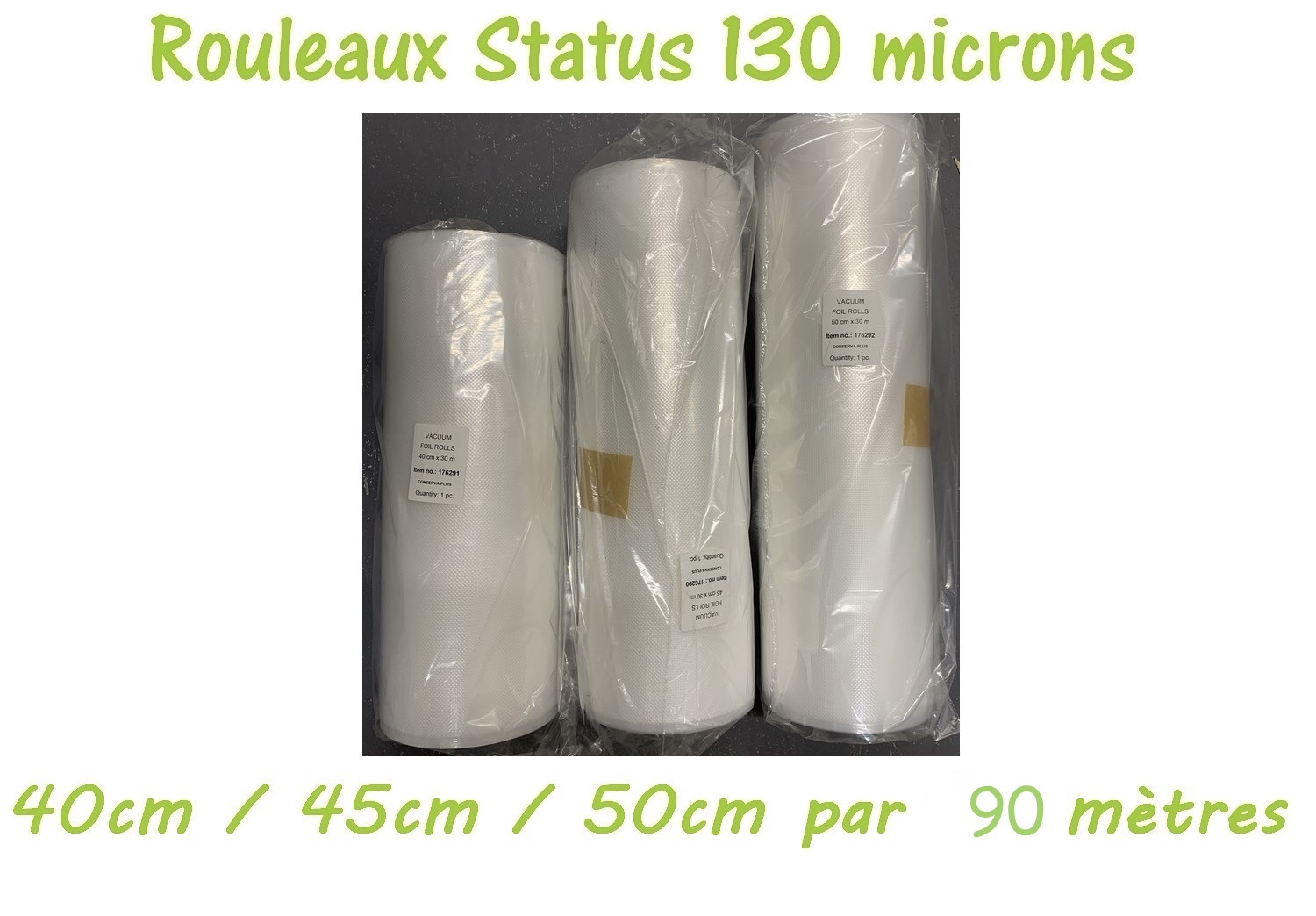 6 rouleaux sous vide gaufrés de 300 mm x 6 m pour appareil sous vide à  aspiration extérieure