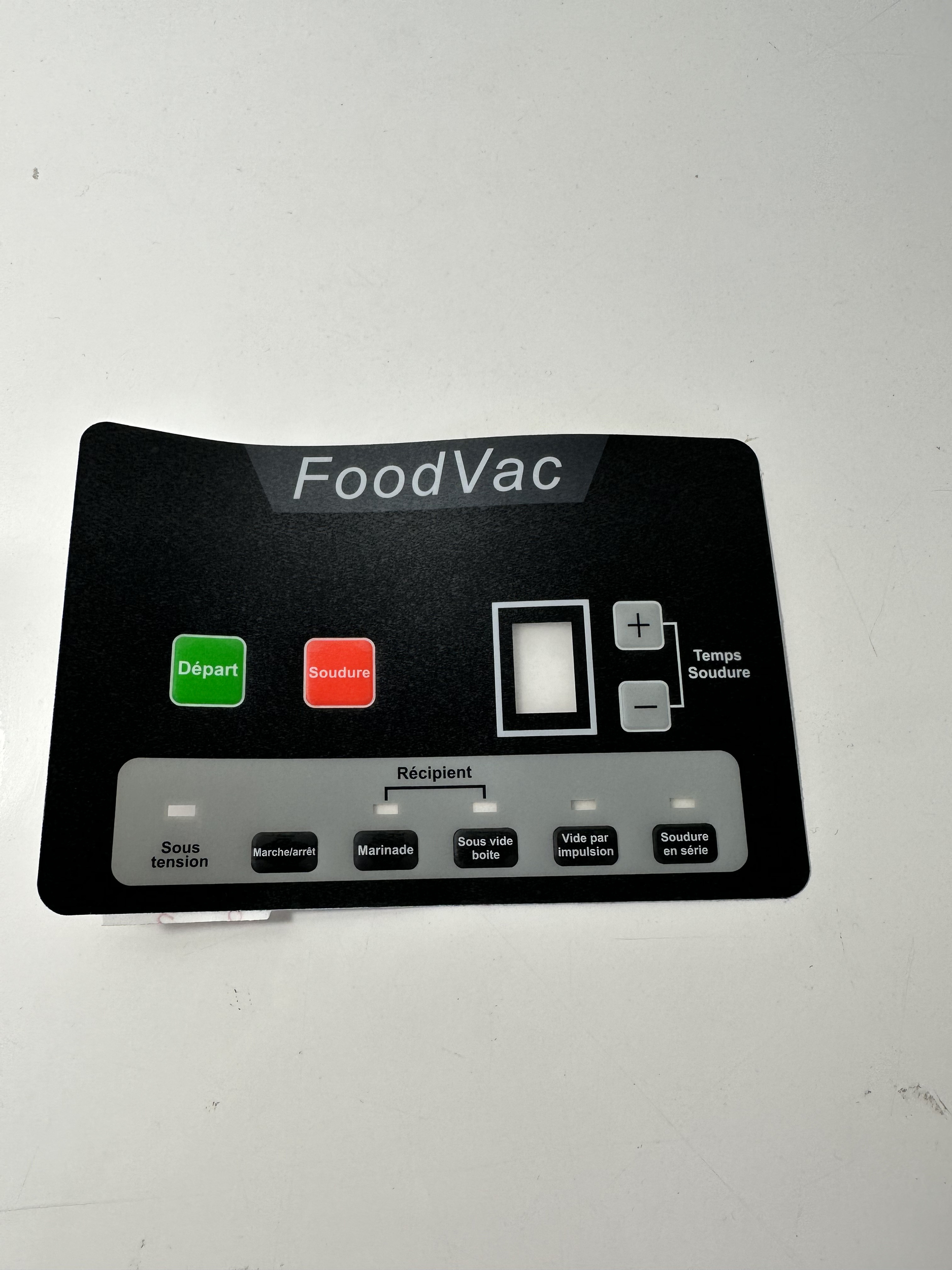 Panneau de commande autollant FoodVac inox Pro 40