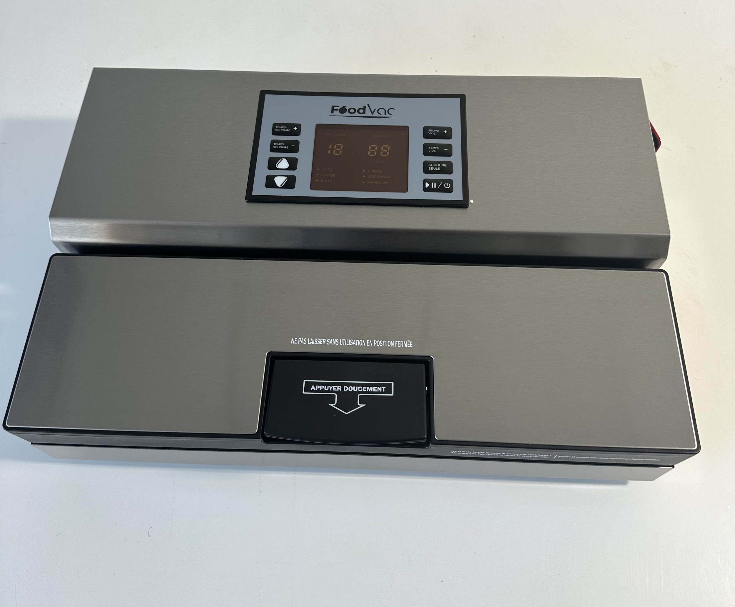 Machine sous vide FoodVac Basic. 150W , barre soudure 32 cm, 600 mb  dépression, 12 lit minutes. - MACHINES SOUS VIDE À ASPIRATION  EXTERNE/MACHINE SOUS VIDE FOODVAC - Airblock