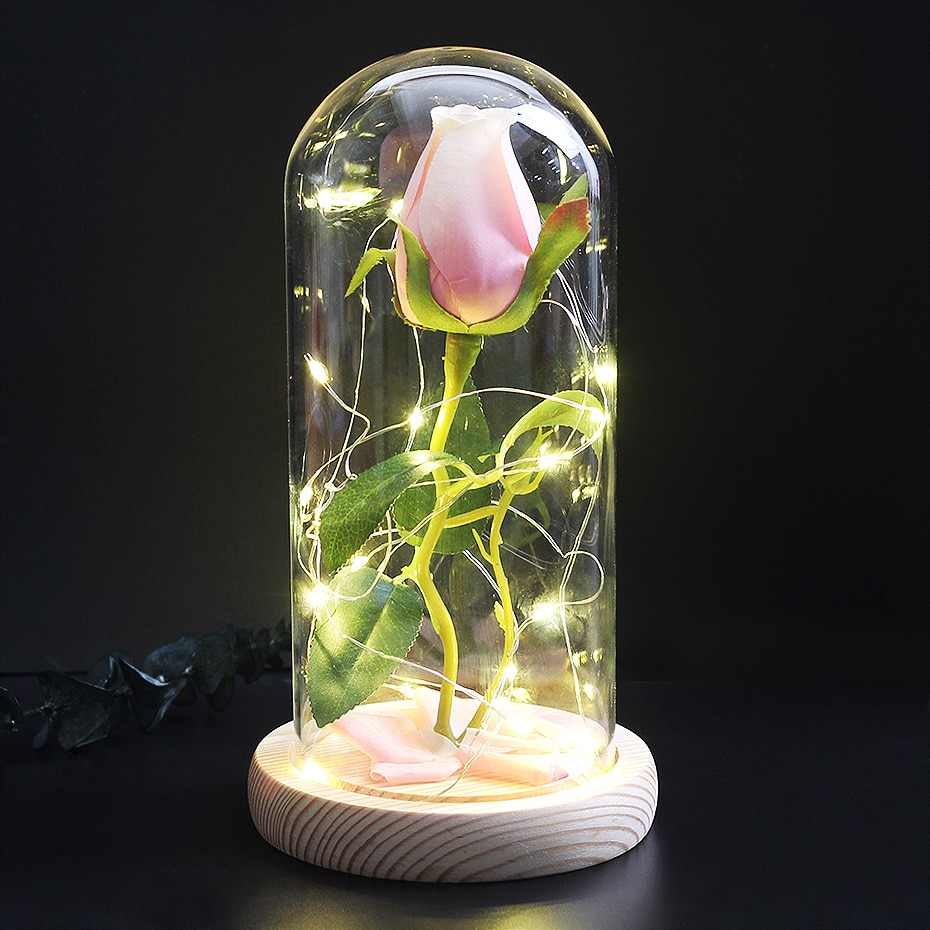 rose_eternelle_sous_cloche_fermée_rose_led