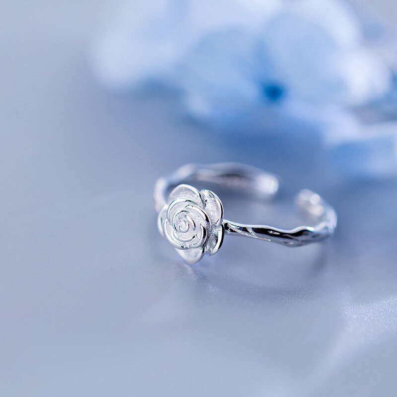 Trustdavis-100-925-en-argent-Sterling-mode-romantique-jolie-Rose-fleur-anneau-d-ouverture-pour-les