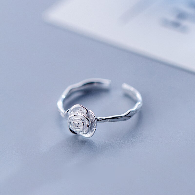 Trustdavis-100-925-en-argent-Sterling-mode-romantique-jolie-Rose-fleur-anneau-d-ouverture-pour-les