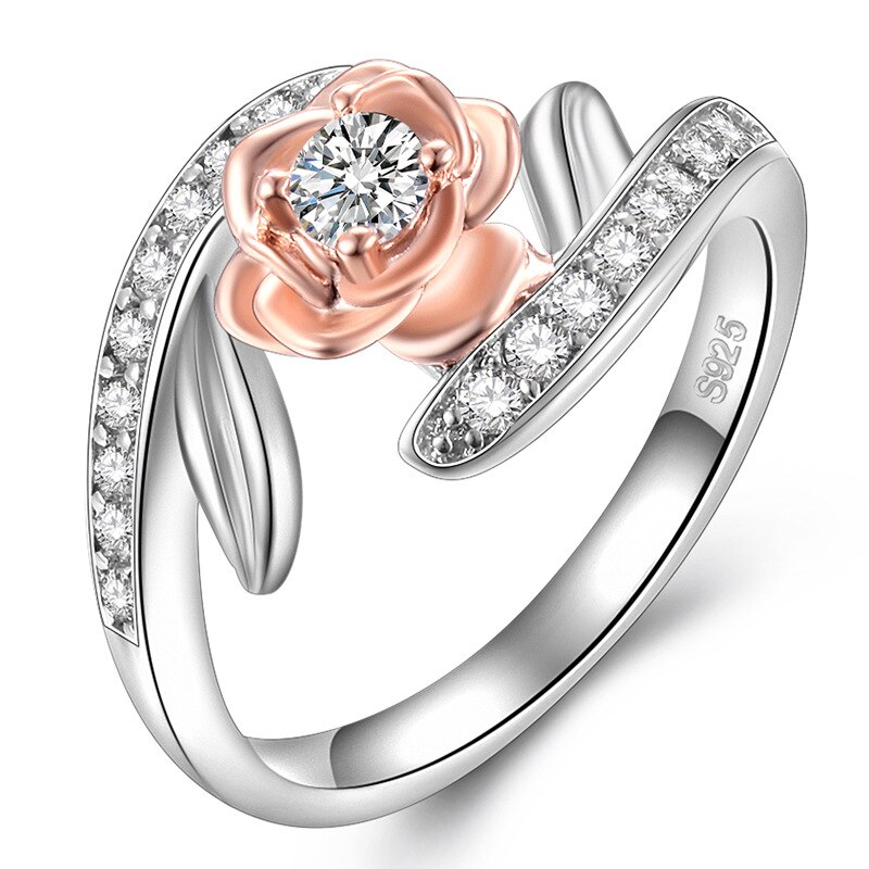 Bague Strass Rose Femme