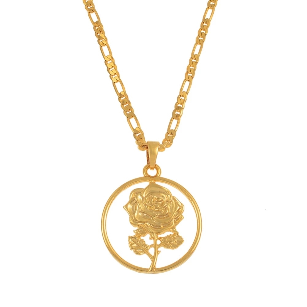 Collier_rose_fleur_cercle_or