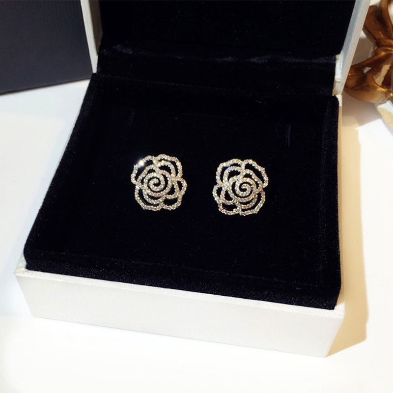 Boucle-d-oreille-broche-de-marque-de-mode-l-gante-fleur-de-cristal-Rose-boucles-d