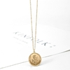 Sauvage-et-gratuit-collier-pendentif-rond-pour-les-femmes-Simple-alliage-or-pi-ce-longue-collier