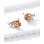 Boucles_d_oreilles_fleur_rose_argent_diamant