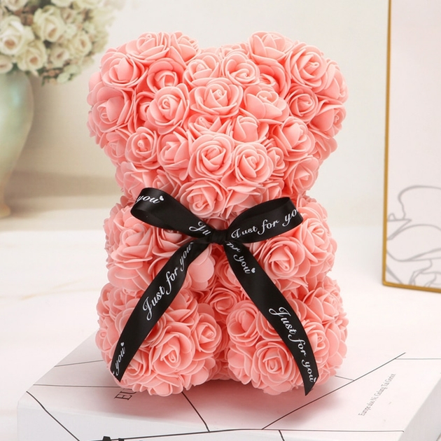 Ours en Fleur rose Eternelle