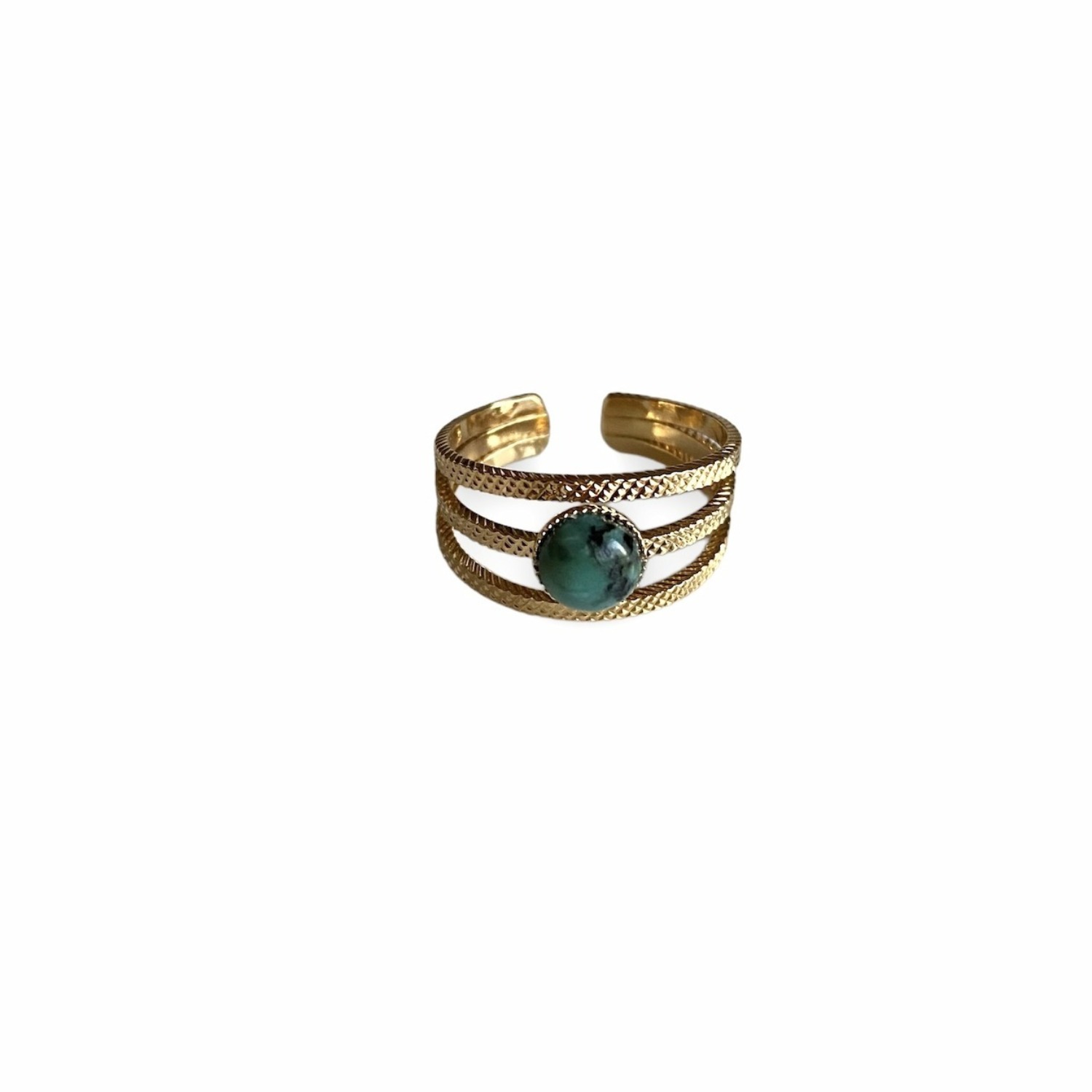 Bague Pierre Verte exposée Tessa