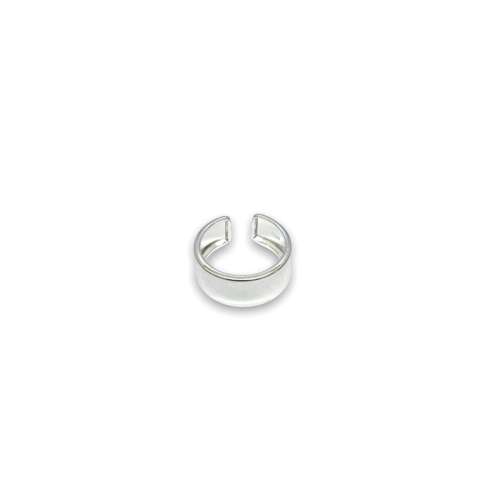 Bague Large Maya en argent 925 ajustable, anti-allergie, 9mm de largeur