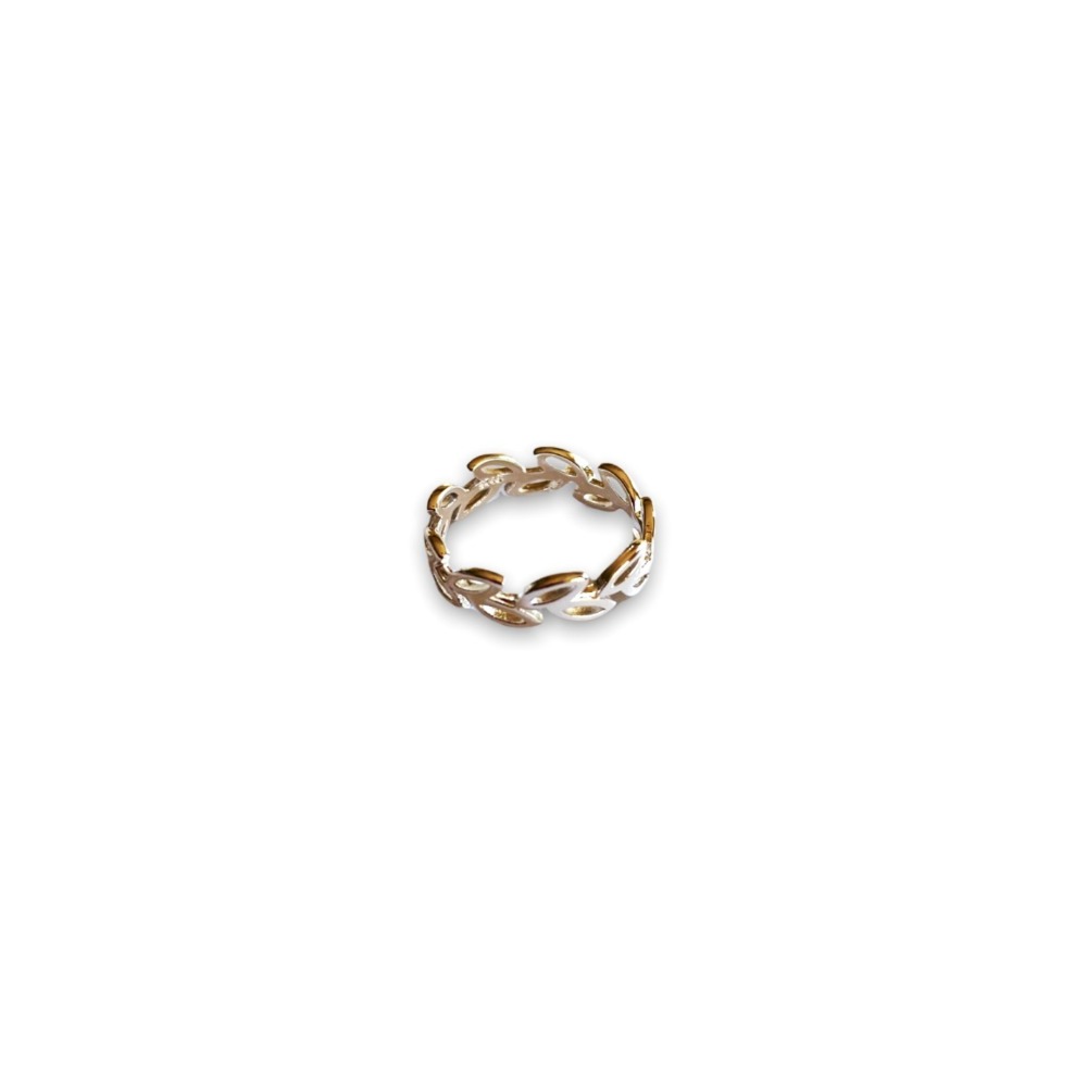 Bague Feuille Soline sur fond blanc ajustée petite taille