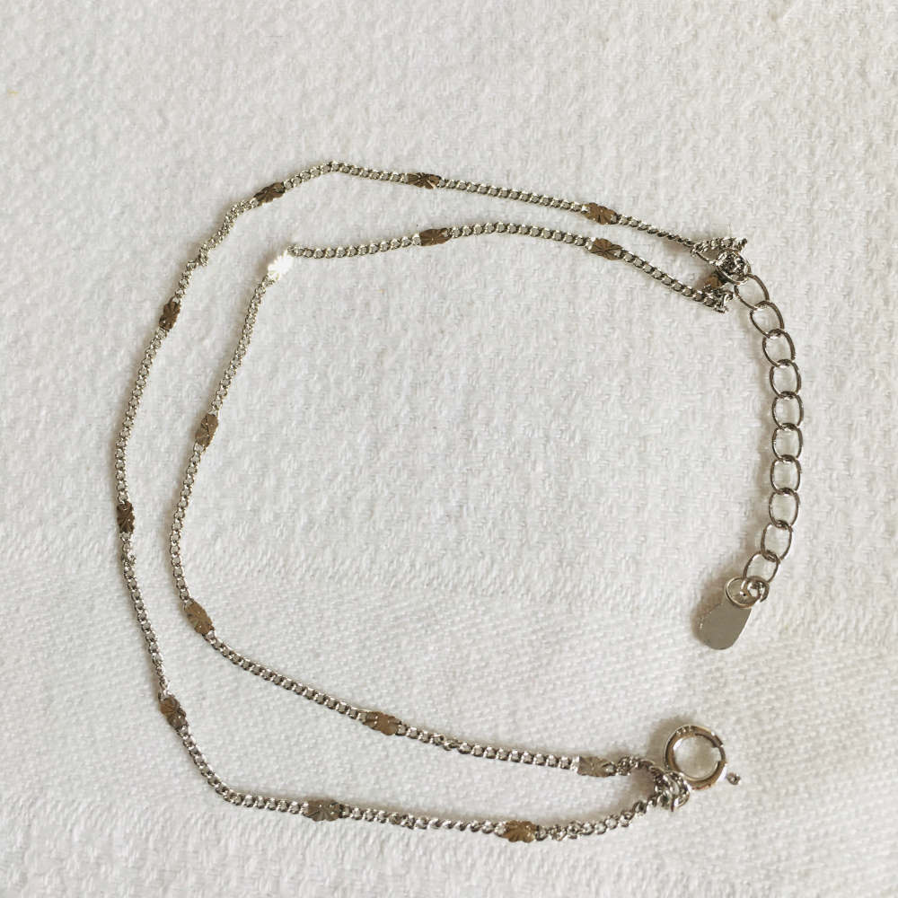 bracelet multirang argente deux chaines pose tissu blanc celia