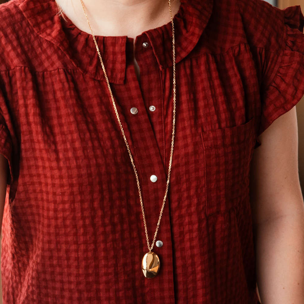 Collier Long en Email Cloisonné, Agate, Gorgone et Métal doré