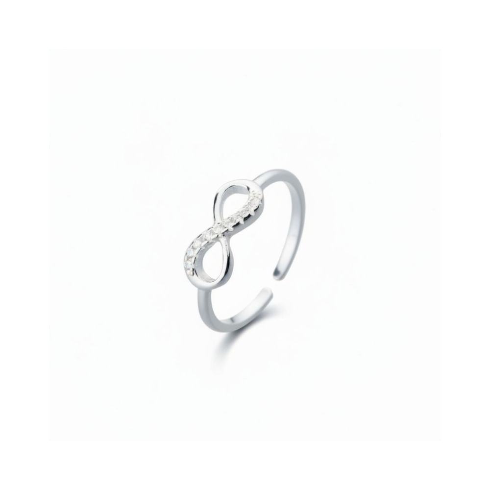 bague fine infini en argent sterling carla vue fond blanc