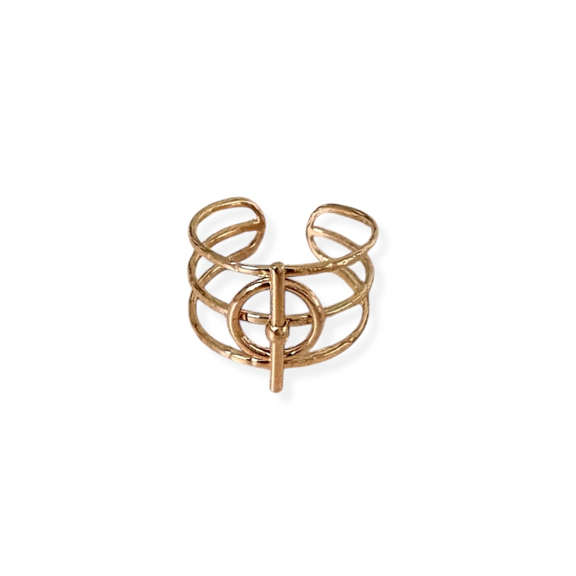 bague triple reglable laurette martelee vue fond blanc