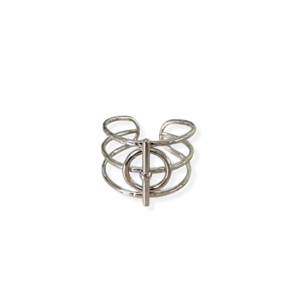 bague large multirang Ludivine en acier inoxydable ajustable vue fond blanc