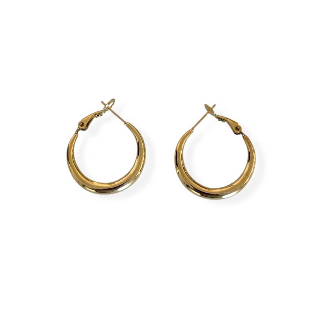boucles oreilles dorees simone classiques avec fermoir dormeuse exposees fond blanc