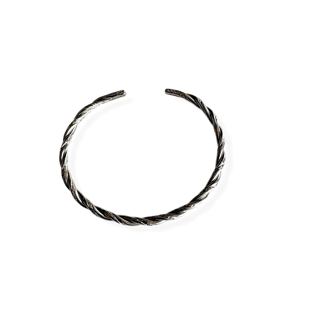 bracelet jonc torsadé anne acier inoxydable ajustable