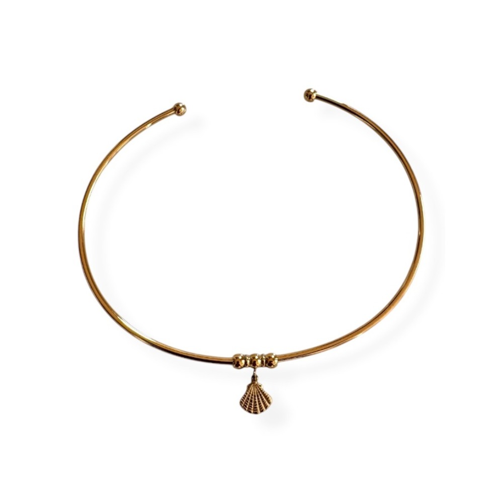 Bracelet de bras coquillage Naïa doré en acier inoxydable