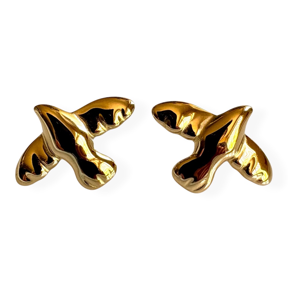 boucles d oreilles oiseau Oriane dorées en acier inoxydable