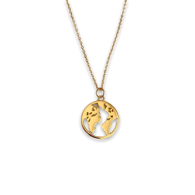 Collier Carte du Monde exposé Arielle