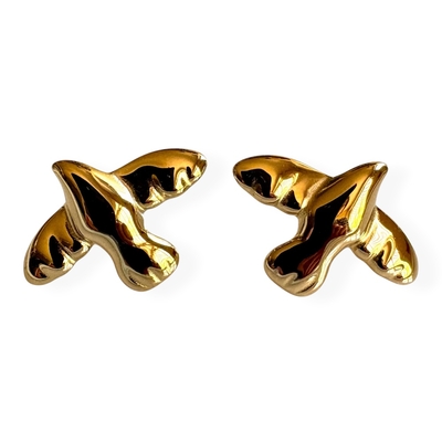boucles d oreilles oiseau Oriane dorées en acier inoxydable