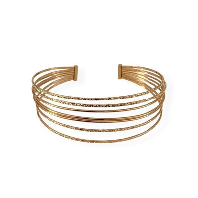 bracelet semainier doré Aliénor en acier inoxydable a 7 anneaux