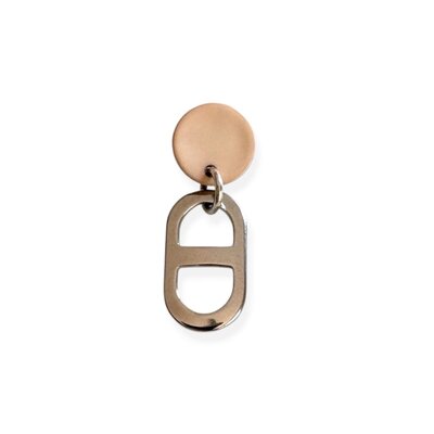 Boucles d'oreilles nacre pendantes Angèle beige en acier inoxydable