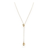 collier en y acier dore 2 pendentifs noeuds expose fond blanc sidonie