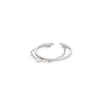 bague argentée Karen en acier cœur délicat et double rang fond blanc