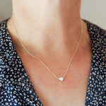 Collier Coeur Argent porté Lucille